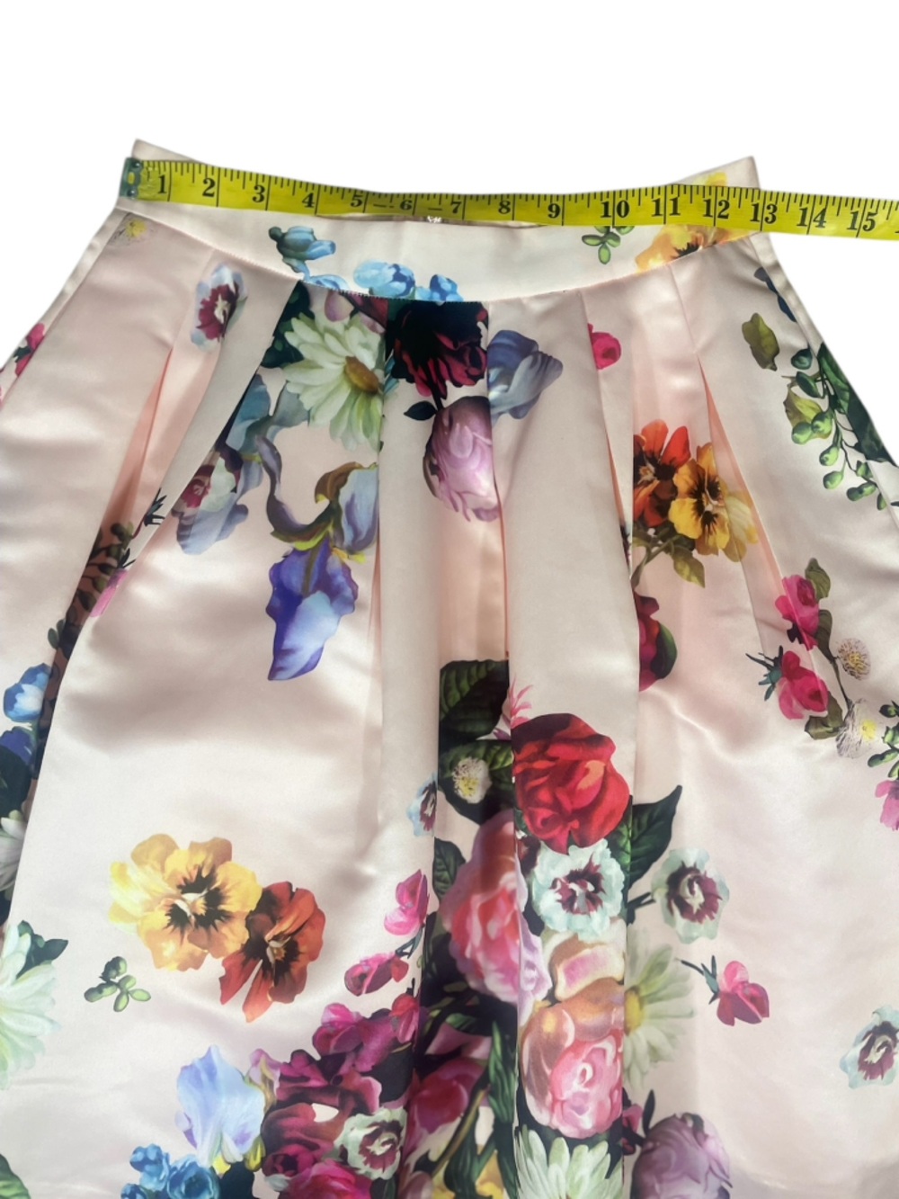 Ted Baker Pink “Flowtii Oil Painting” Floral Print A-Line Skirt - Picture 5 of 14